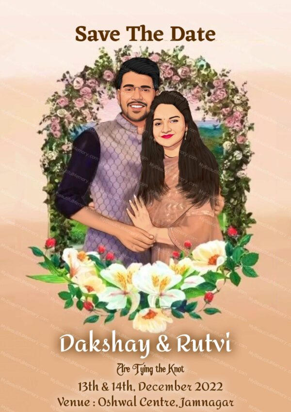 Engagement Caricature Invitation c29