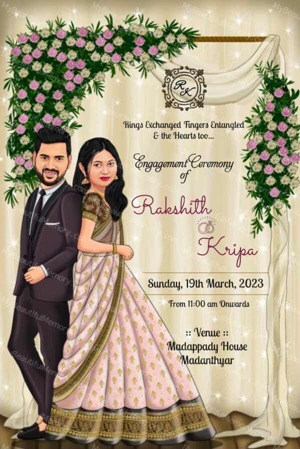 Indian Wedding Caricature Invitation c14