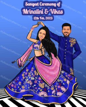 Sangeet Caricature Invitation c9